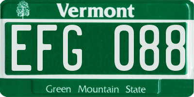 VT license plate EFG088