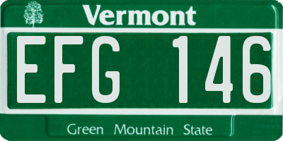VT license plate EFG146