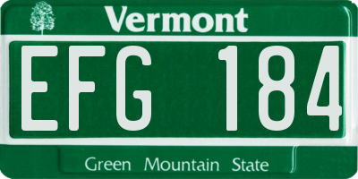 VT license plate EFG184