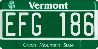 VT license plate EFG186