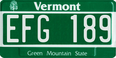 VT license plate EFG189