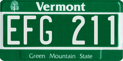 VT license plate EFG211