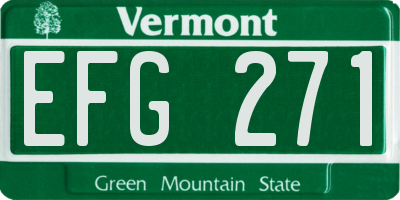 VT license plate EFG271
