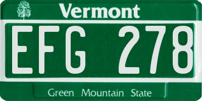 VT license plate EFG278