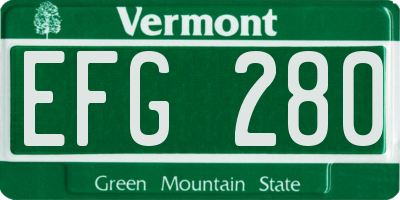 VT license plate EFG280