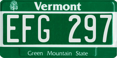 VT license plate EFG297