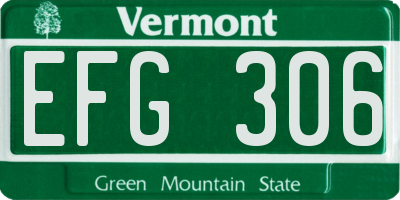 VT license plate EFG306