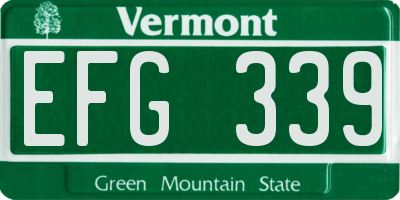 VT license plate EFG339