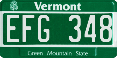 VT license plate EFG348
