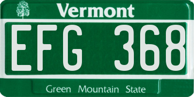 VT license plate EFG368