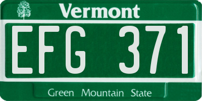 VT license plate EFG371