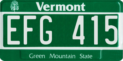 VT license plate EFG415