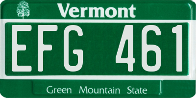VT license plate EFG461