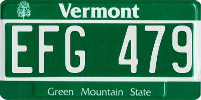 VT license plate EFG479