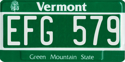 VT license plate EFG579