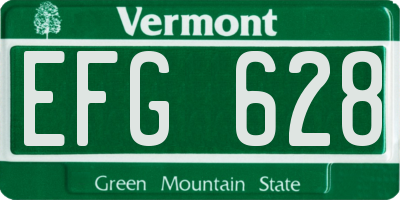 VT license plate EFG628