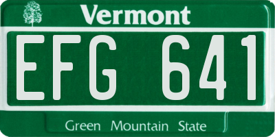 VT license plate EFG641