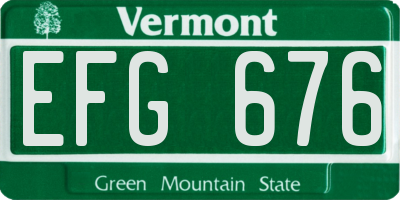VT license plate EFG676