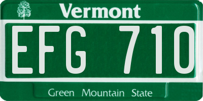 VT license plate EFG710