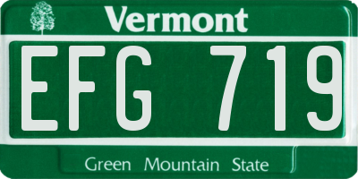 VT license plate EFG719