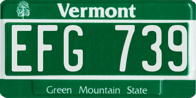 VT license plate EFG739