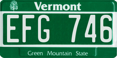 VT license plate EFG746