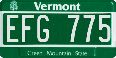 VT license plate EFG775
