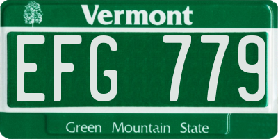 VT license plate EFG779