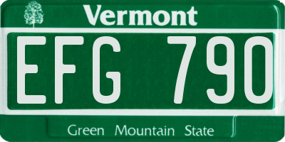 VT license plate EFG790