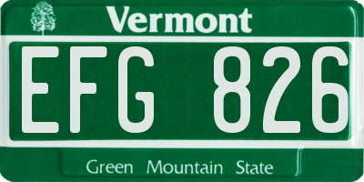 VT license plate EFG826