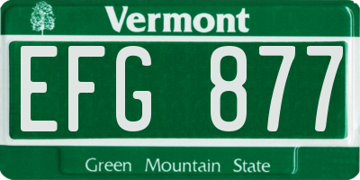 VT license plate EFG877