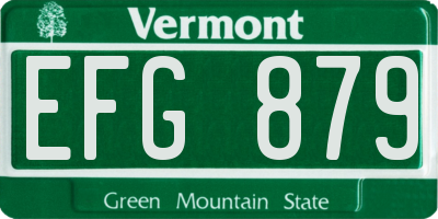 VT license plate EFG879