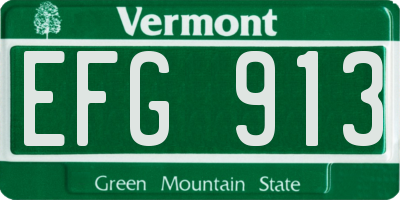 VT license plate EFG913