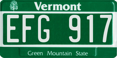 VT license plate EFG917