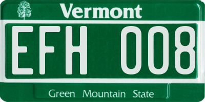 VT license plate EFH008