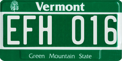 VT license plate EFH016