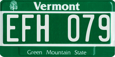 VT license plate EFH079