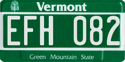 VT license plate EFH082