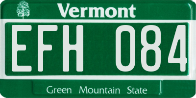 VT license plate EFH084