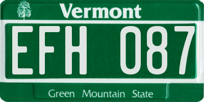 VT license plate EFH087