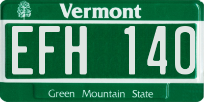 VT license plate EFH140