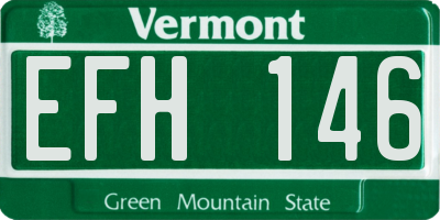 VT license plate EFH146