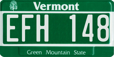 VT license plate EFH148