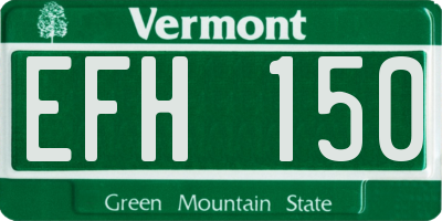 VT license plate EFH150