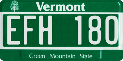 VT license plate EFH180