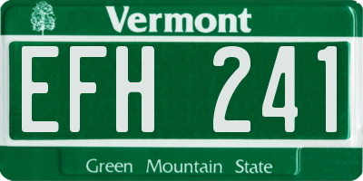 VT license plate EFH241