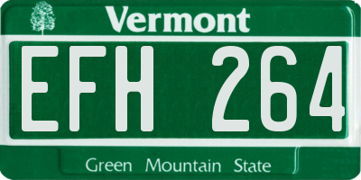 VT license plate EFH264