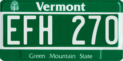 VT license plate EFH270