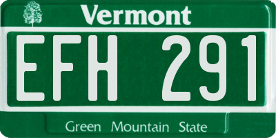 VT license plate EFH291