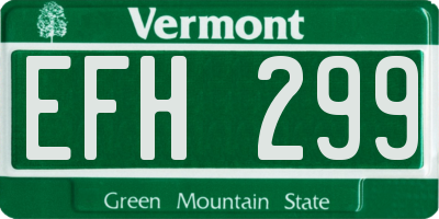 VT license plate EFH299